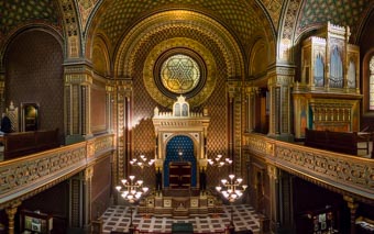 Inside the Spanish Synagogue in Prague, Czech Republic