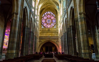 Inside St. Vitus Cathedral at Prague Castle, Czech Republic